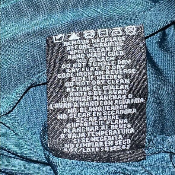 R&M Richards Womens Petite Teal Sleeveless Dress With Necklace 14P NWT NWD - Picture 10 of 11